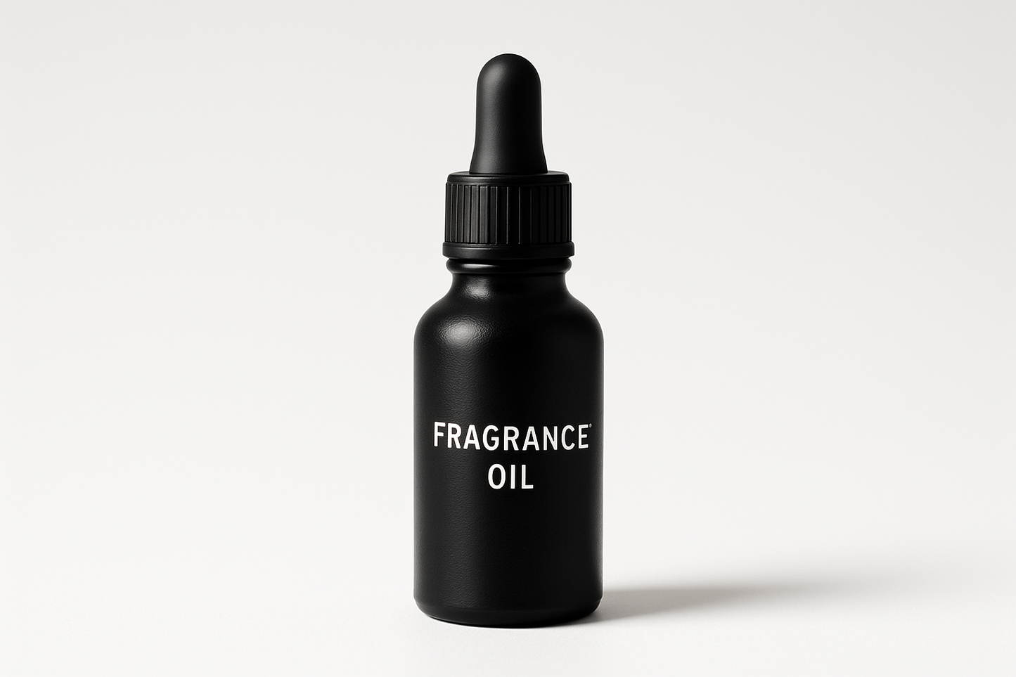 1oz black droper bottle glass with fragrance oil writing on it