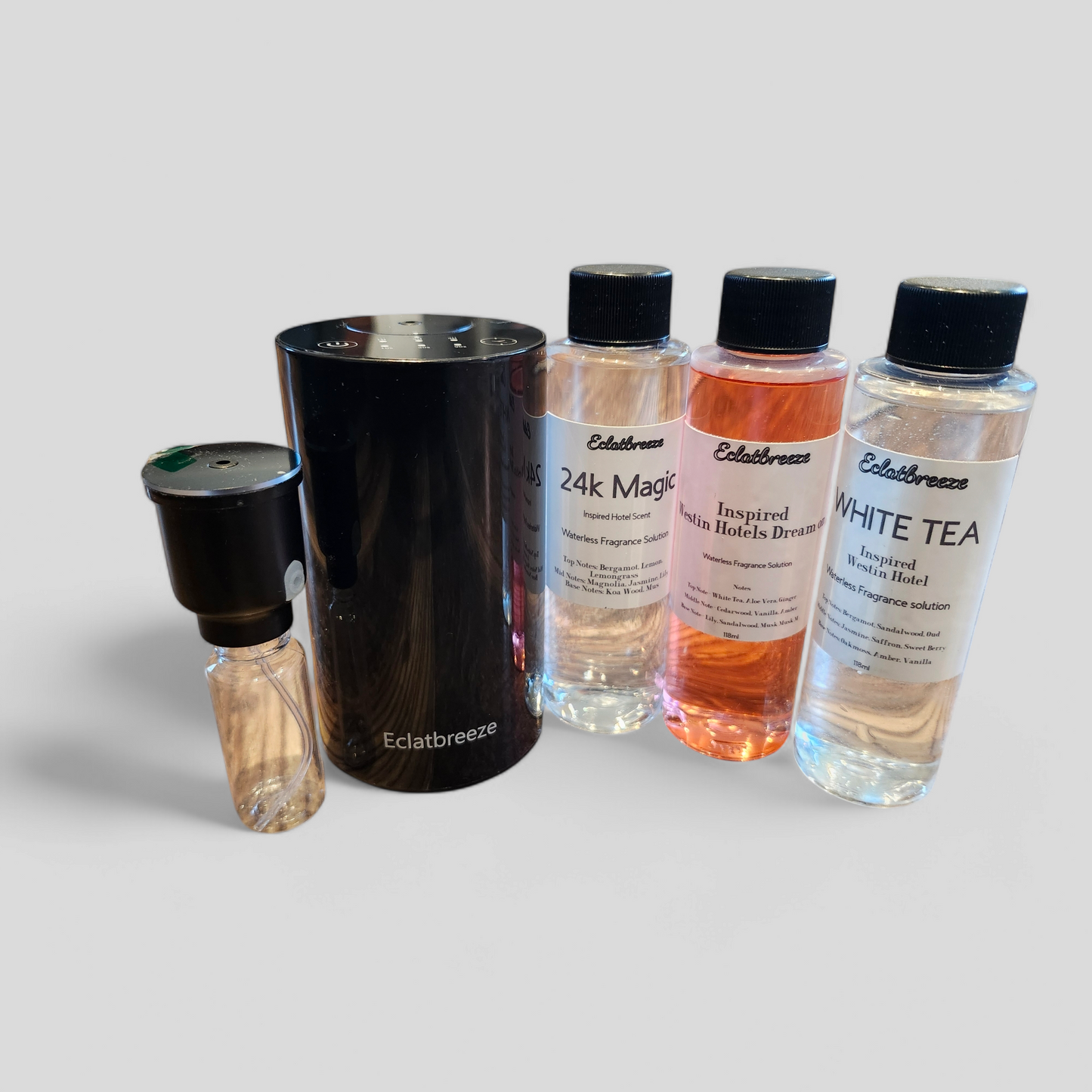 Waterless Diffuser Machine Set with (3) Inspired Hotel Scent for Home and car