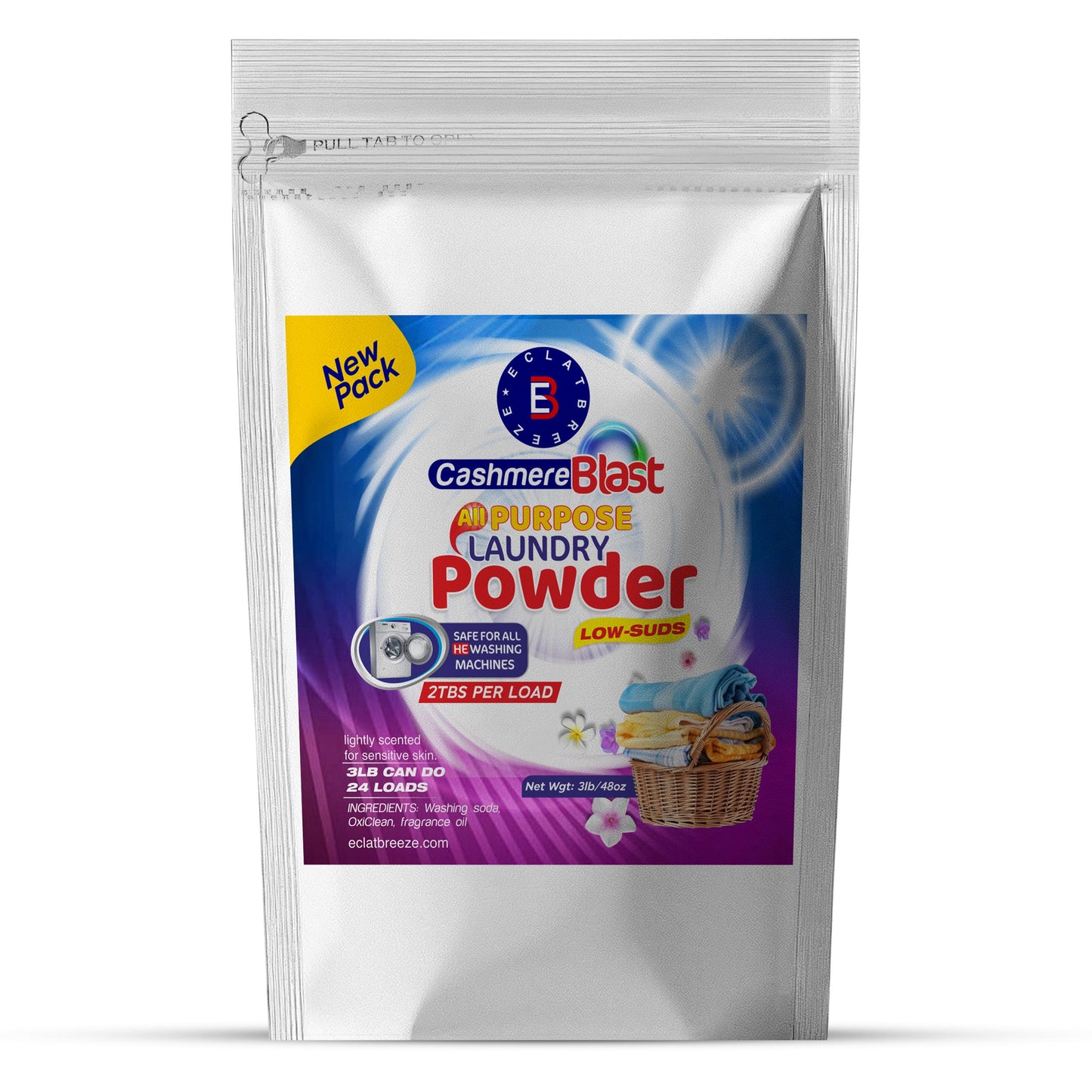 3lb Cashmere Blast Laundry Powder with Dryer ball and fragrance oil