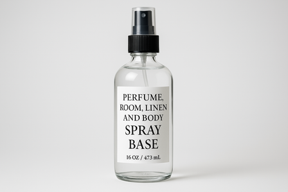 16oz clear tall bottle, that say perfume, room, Linen and body spray base
