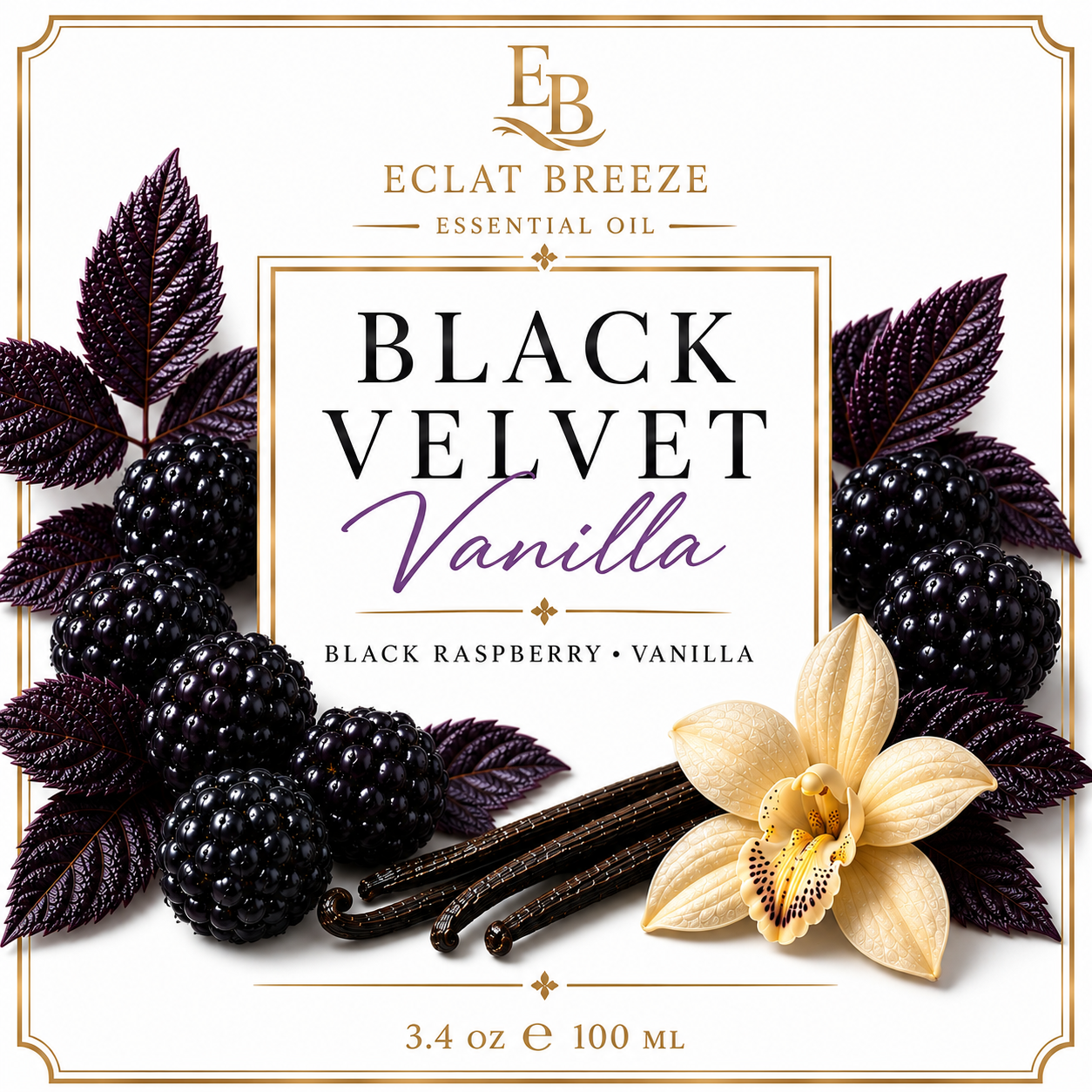 3.4oz Black Velvet Vanilla Essential oil for Diffuser, Soap, Candle