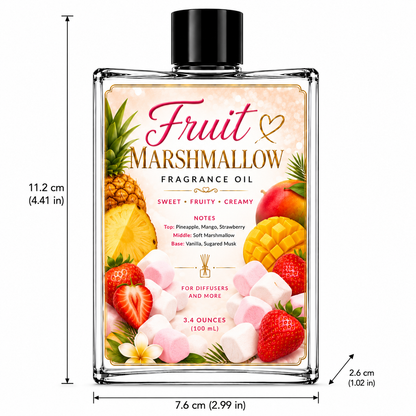 3.4oz Fruit Marshmallow Fragrance oil Suitable for Diffusers, Candle and Soap