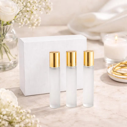 Luxury Perfume gift box With (3) 15ml Frosted Empty Suitable Bottles for Travel
